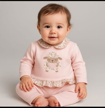 Conjunto de niña con una ovejita.Pequeños Piratas.