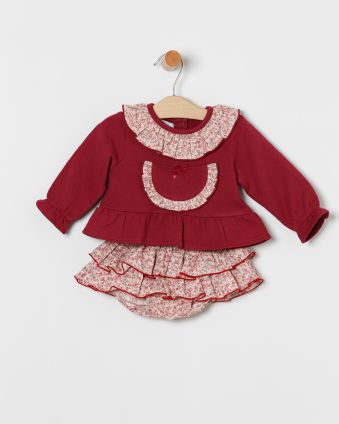 Conjunto de niña en color burdeos.Coco-acqua.