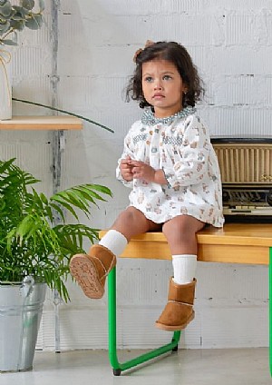 Jesusito de dos piezas en color verde con ositos.Pequeños Piratas.