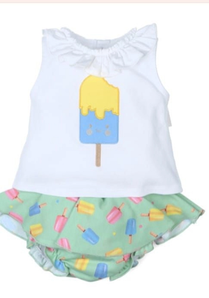 Conjunto de dos piezas en color verde.