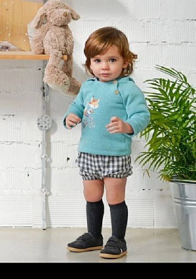 Conjunto de niño en color verde con un zorro.Pequeños Piratas.