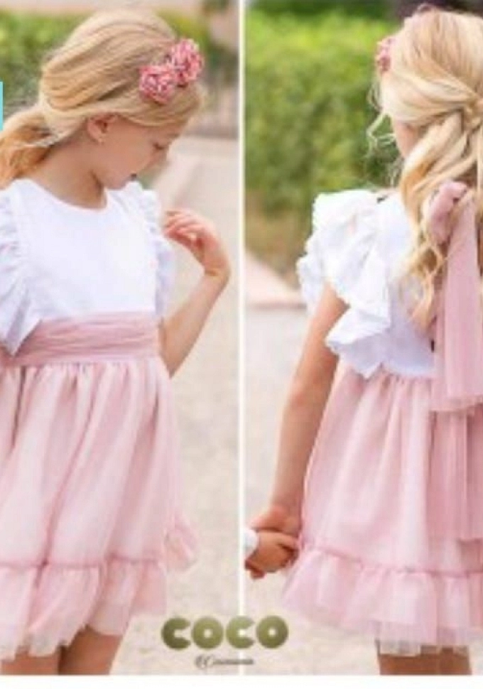 Vestido de ceremonia en color rosa.Coco-acqua.