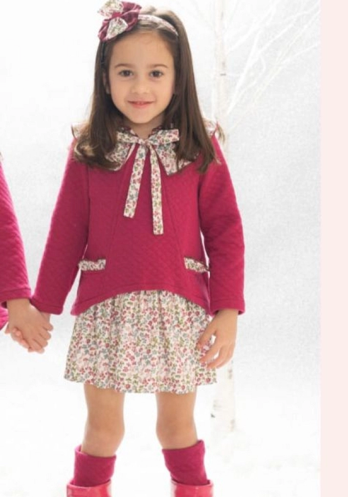 Vestido en color rosa con florecitas.Basmarti.