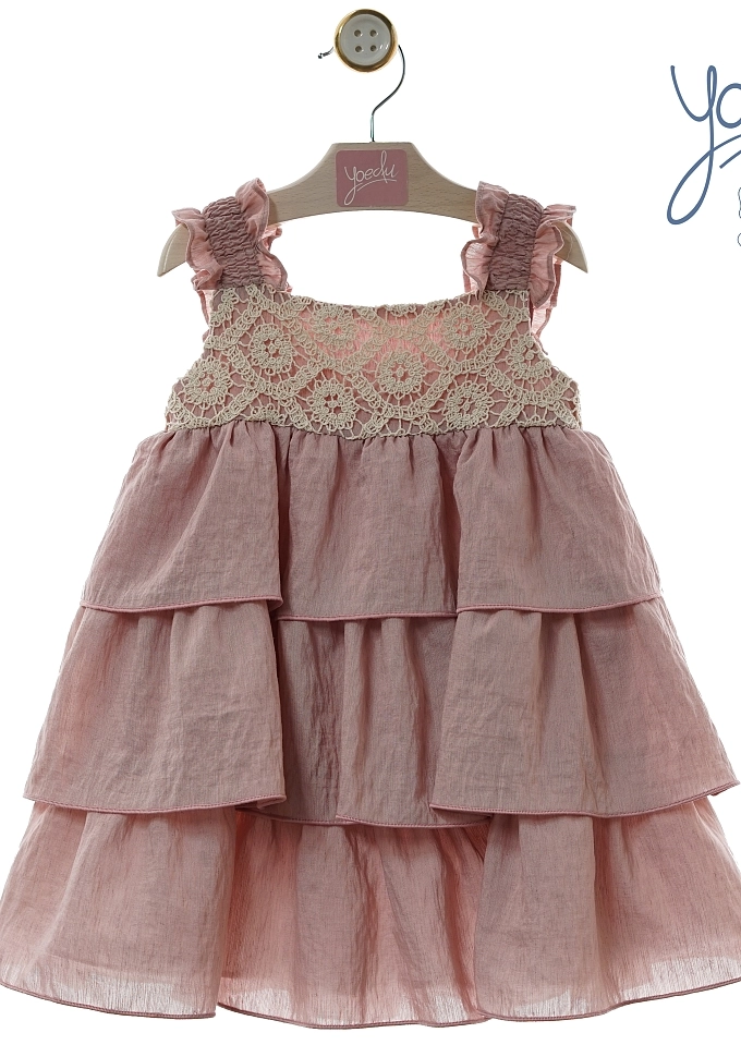 Vestido infantil Familia Porcelana.Yoedu.